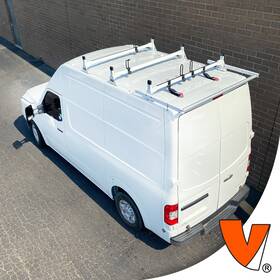 H1303wr Vantech H1 3-bar Steel Rack System With Roller Nissan Nv Cargo 2012-2021 All Trims White