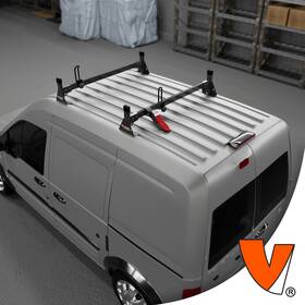 H2161b Vantech H1 2-bar Steel Rack System Ford Transit Connect 2010-2013 All Trims Black