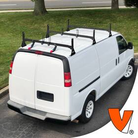 1996-current Vantech H3053b H1 3-bar Aluminum Rack System Gmc Savana All Trims Black