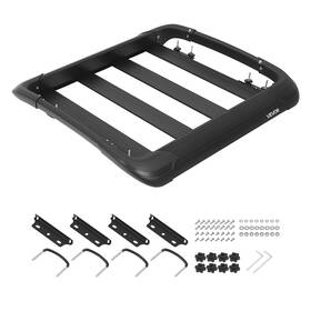 Hjsxlk3838ineascg001 Vevor Roof Rack Cargo Basket 38x38x5.59 In Heavy Duty Car Carrier Fits Crossbar
