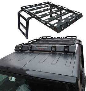 Jk-jl-xlj01 Vijay Mst Roof Rack Cargo Luggage Carrier /light Ladder Fit07-23 Jeep Wrangler Jk/jl
