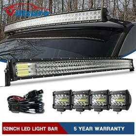 Vill300w5d2p18wa1 Villsure 52 Inch Curved Led Light Bar 4ftft Work For Chevy Silverado/gmc Sierra