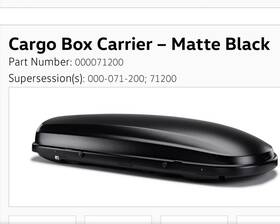 000-071-200 Volkswagen 1998-2025 Cargo Box Carrier 000071200 Oem Included Delivery In Nyc