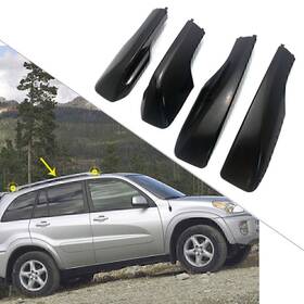 Waterttth 996812326936 4pcs Black Roof Rack Rail End Cover Cap Shell Replacement For Toyota Rav4 01-05