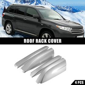 X Autohaux 766549144796 Pack Of 4 For Toyota Highlander 2008-2013 Roof Rack Rails End Cap Silver Tone