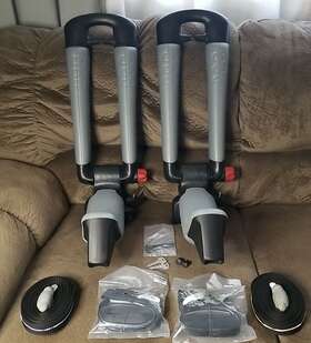 12628094942 Yakima Bowdown Kayak Roof Racks #4042 J Style Locking With Keys Straps Bolts Hooks