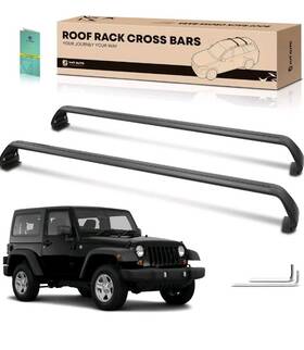 Wg026 Yht Auto Black Aluminum Roof Rail Rack Cross Bar Crossbar Fit For Jeep Wrangler 2007-2019