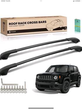 070625 Yhtauto Black Aluminum Roof Rack Rail Cross Bars Carrier Jeep Renegade 2015-2021 2867b