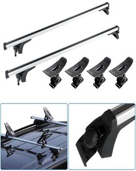 11253788 Zonemotive Silver Universal Top Roof Rack For 50 Inch 2x Cross Bar Set Kayak Cargo