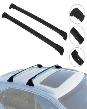 11253793 Zonemotive For 2016-2021 Hyundai Tucson Top Roof Rack Rails Cross Bar Black Aluminum