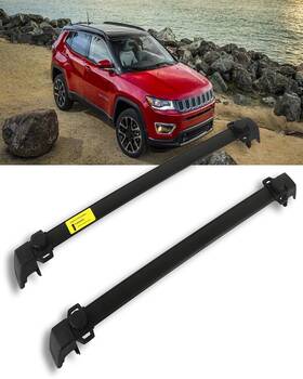 11253993 Zonemotive For 2011-2016 Jeep Compass Black Rubber Roof Top Rack Cross Bar Carrier