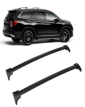 11254147 Zonemotive 2pcs Aluminum Roof Rack Cross Bars Rail Black For 2016-2021 Honda Pilot