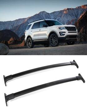 11254150 Zonemotive For 2016-2019 Ford Explorer Roof Rack Cross Bars Carrier Aluminum Black Matte