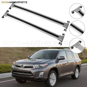 C10782858s Zonemotive For Toyota Highlander 2008-2013 Silver Rubber Roof Top Rack Cross Bar Car Set