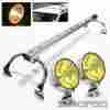 Zs-14749 Zomkspeed Aluminum Roof Top Gutter Mount Rack 2pc 6 Yellow Lens Halogen Offroad Lights