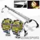 Zs-14769 Zomkspeed Aluminum Roof Top Gutter Mount Rack 2pc 6 Yellow Lens 4x4 Offroad Fog Lights