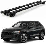 Roof Rack Cross Bars For Audi SQ5 2018 2026 Flush Rail Black Aluminum Pair. Fixed Price $129.99.