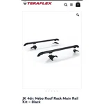 Teraflex 4722010 Nebo Roof Rack Main Rail Kit; Black (11-18 Jeep Wrangler Jk 4DR. Fixed Price $499.00.