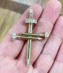 14K Yellow Gold Solid And Heavy Nail Design Cross Approx 20 Gram Diamonds 1.00CT. Fixed Price $3484.57.