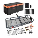 Meefar Folding Hitch Mount Cargo Carrier 60"X20" W/ Waterproof Bag 500LB. Fixed Price $422.97.