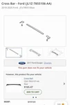 Cross Bar Ford (JL1Z-7855106-AA) 2018-2025 JL1Z7855106AA. Fixed Price $90.00.