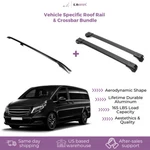 Erkul Set Roof Side Rails Rack&crossbars For Mercedes Metris Long 14-23 Black. Fixed Price $309.90.