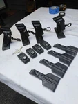 Full Set Thule Gutter Roof Rack Feet Towers W/ Locks Keys 03 Pad 67 Clips Flat. Fixed Price $135.00.