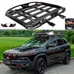 For Jeep Cherokee Trailhawk Kl Roof Rack Carrier Basket & Crossbar W/ Led Light. Fixed Price $229.08.