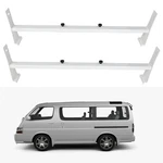 2 White Universal Steel Van Ladder Rack Roof Cargo Bars 600LB Cross. Fixed Price $70.29.