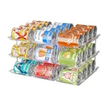 Can Storage Rack 3 Tier, Automatic Rolling Organizer, Pantry Fridge, Clear. Fixed Price $52.78.