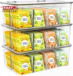 Utopia Home - Tea Bag Organizer With Lids, Clear Pantry Storage Box (3 Pack). Fixed Price $33.78.