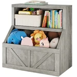 1 Children's Bookcase Grey Box-shaped Thickened Edge Toy Storage Rack New. Fixed Price $57.23.