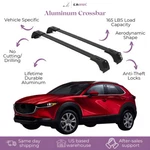 Fits Mazda CX-30 2020-2026 With Factory Rails 2PCS Roof Rack Cross Bars 165 Lbs. Fixed Price $134.90.