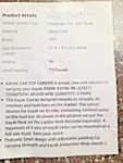 Tms J-bar Rack Hd Kayak Carrier Canoe Boat Surf Ski Roof Top Mount Suv. Fixed Price $35.00.