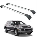 For Porsche Cayenne (9PA) 2007-2010 Roof Rack Cross Bars Raised Rail Alu Silver. Fixed Price $178.00.