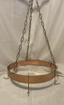 Vintage 16" Solid Copper Hanging Pot Rack Round Ceiling Pan Holder Hooks Chain. Fixed Price $75.00.