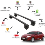 Bare Roof Rack Cross Bars Set For Renault Megane Iii 5 Door 08-16 Black. Fixed Price $189.91.