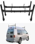 Black 2 Steel Ladder Roof Racks Ford Econoline Van Fullsize Crossbars. Fixed Price $149.75.