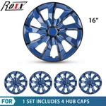 4XUNIVERSAL R16 Hubcaps Snap On Car White Black Blue Lacquer Wheel Rim Covers. Fixed Price $48.99.