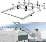 Van Roof Ladder Rack W/cargo Roller Fit For Ram Promaster 2013-2025 White Bars. Fixed Price $279.00.