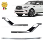 For 2018-2021 Infiniti QX80 Front Bumper Lower Center Chrome Molding Insert 3PCS. Fixed Price $184.99.