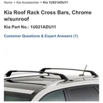 Genuine Kia 2011-2013 Sorento Rack Cross Bars, Chrome W/sunroof 1U021-ADU11. Fixed Price $76.99.