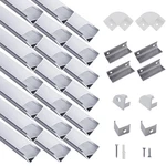 Hunhun 20-PACK 3.3FT/1METER Shape Led Aluminum Channel System With Milky Cover. Fixed Price $101.99.