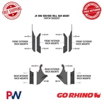 Go Rhino Mounting Bracket Kit For 2007-2018 Jeep Wrangler 5910013T. Fixed Price $214.03.