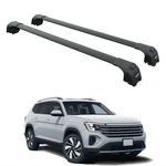 For Volkswagen Atlas (2017-2026) Roof Rack Cross Bar Raised Rail, Black. Fixed Price $208.00.