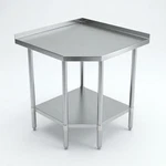24 In. X Corner Stainless Steel Work Table With 1.5 Backsplash. Fixed Price $229.95.