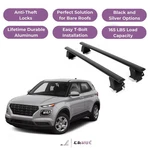 Erkul Roof Rack Crossbars For Hyundai Venue 2020-2026 Naked Aluminum Black. Fixed Price $239.90.