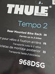Thule Passage 2 Bike Rack Rear Mounted New Black Bicycle Carry Sweden 968DSG. Fixed Price $55.00.