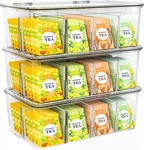 Utopia Home - Tea Bag Organizer With Lids, Clear Pantry Storage Box (3 Pack). Fixed Price $32.91.