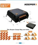 Keeper 07203-1 Waterproof Top Cargo Bag Storage Luggage Travel 15 Cu. Fixed Price $30.00.
